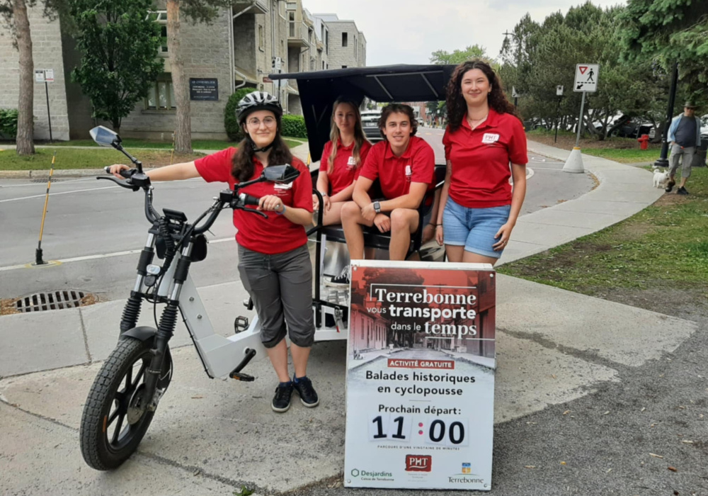 Balades historiques gratuites en cyclopousse dans le Vieux-Terrebonne 